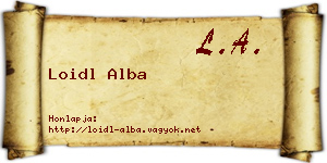 Loidl Alba névjegykártya